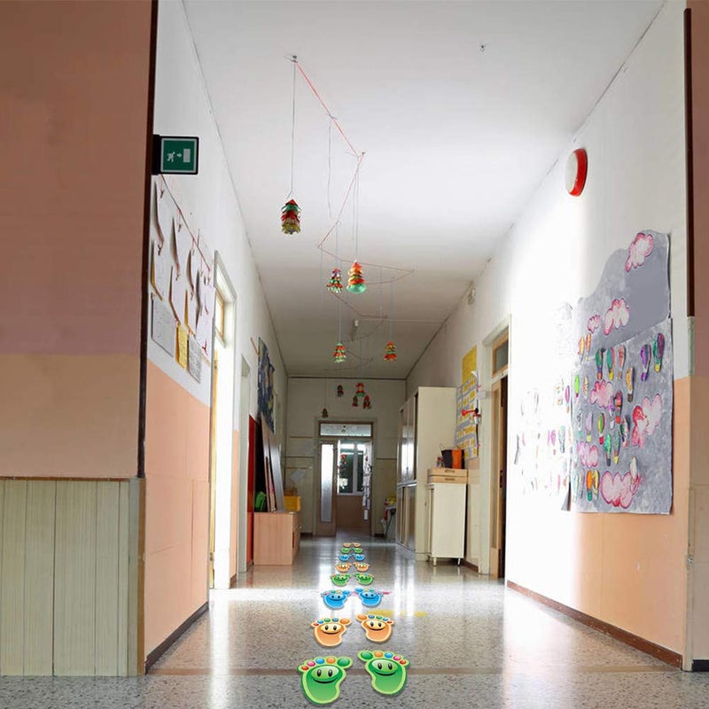 SZTLKHH 30 Pairs Kids Footprint Stickers for Classroom Lineup Spots Adhesive Vinyl Animal Stickers Social Distancing Floor Decals for Kids Nursery Floor Stairs Decor, - Image 4